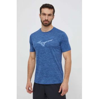 Mizuno tricou de alergare Core culoarea albastru marin, cu imprimeu, J2GAB009