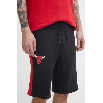 New Era pantaloni scurti barbati, culoarea negru, CHICAGO BULLS