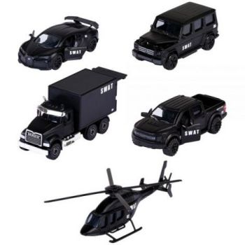 Set Majorette SWAT cu 5 vehicule de firma originala