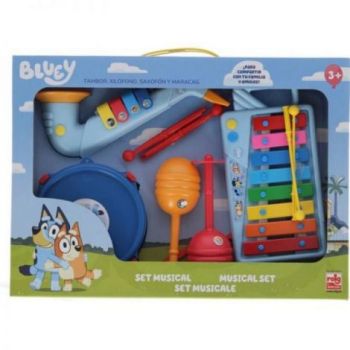 Set Xilofon, Tamburina, Saxofon si Maracas Bluey de firma original