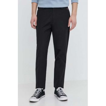 Tommy Jeans pantaloni bărbați, culoarea negru, drept, DM0DM18938 de firma originali