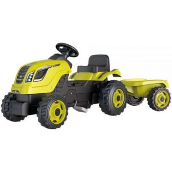 Tractor cu pedale si remorca Smoby Farmer XL verde la reducere