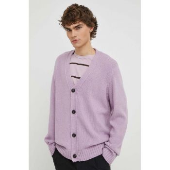 Won Hundred cardigan din lână culoarea violet, 2780-11084