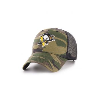 47brand sapca NHL Pittsburgh Penguins culoarea verde, modelator, H-CBRAN15GWP-CM