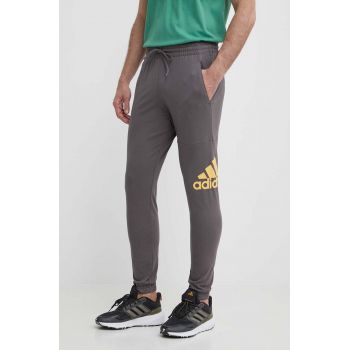 adidas pantaloni de trening culoarea gri, cu imprimeu, IR9989 ieftini