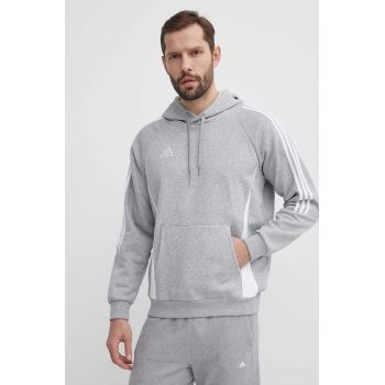 adidas Performance bluză trening Tiro 24 culoarea gri, cu glugă, melanj, IR7545 de firma original