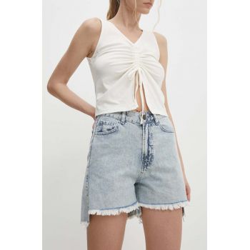 Answear Lab pantaloni scurti jeans femei, neted, high waist