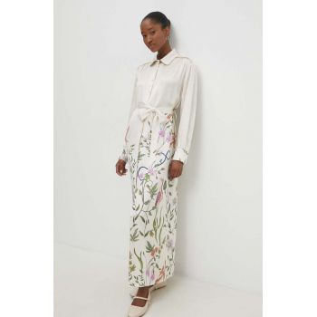 Answear Lab rochie culoarea bej, maxi, dreaptă
