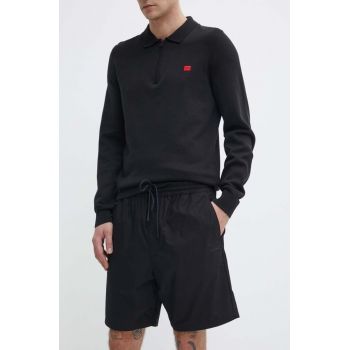 HUGO pantaloni scurți din bumbac culoarea negru, 50510596 de firma originali