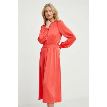 MICHAEL Michael Kors rochie culoarea rosu, midi, evazati de firma originala