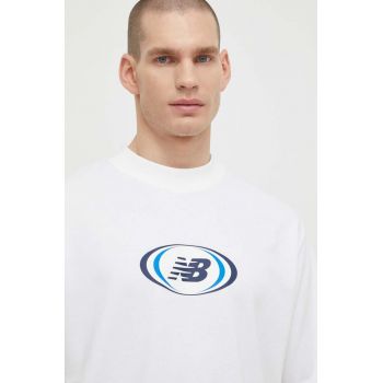 New Balance tricou barbati, culoarea alb, modelator, MT41600WT de firma original