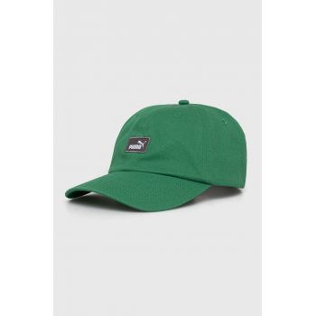 Puma șapcă de baseball din bumbac culoarea verde, cu imprimeu, 2366916 ieftina