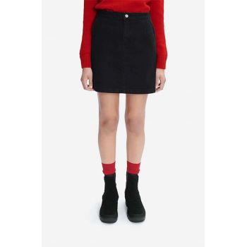 A.P.C. fustă din denim din bumbac Jupe Brigitte culoarea negru, mini, dreaptă COFBV.F06362-BLACKWASHE