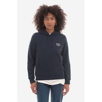 A.P.C. hanorac de bumbac Hoodie Manuela femei, culoarea roz, cu glugă, cu imprimeu COEZD.F27760-OFFWHITE