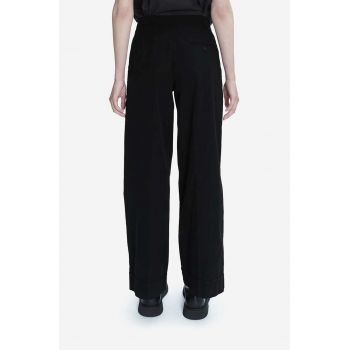 A.P.C. pantaloni de bumbac culoarea negru, drept, high waist COFAM.F08427-BLACK