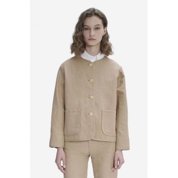 A.P.C. sacou de in culoarea bej, oversize, uni LIAEO.F02803-BEIGE