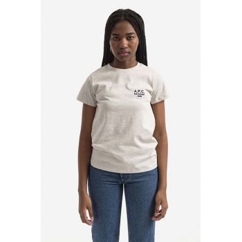 A.P.C. tricou din bumbac Denise culoarea gri COEAV.F26842-WHITE de firma original