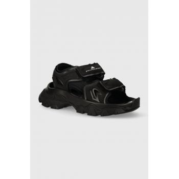 adidas by Stella McCartney sandale Hika Sandal Canvas femei, culoarea negru, cu platforma, IE3540