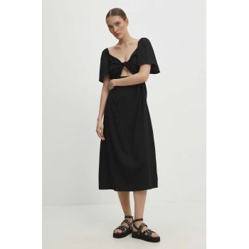 Answear Lab rochie culoarea negru, midi, evazati