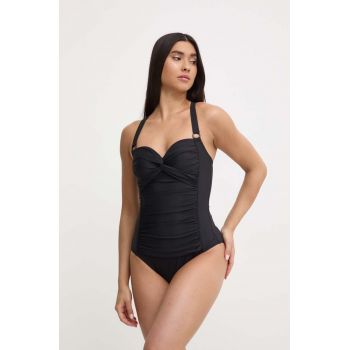 Dkny costum de baie dintr-o bucată culoarea negru, cupa usor rigidizata, DI4MS565