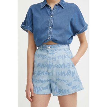 Emporio Armani pantaloni scurti jeans femei, modelator, high waist, 3D2J77 2DV2Z