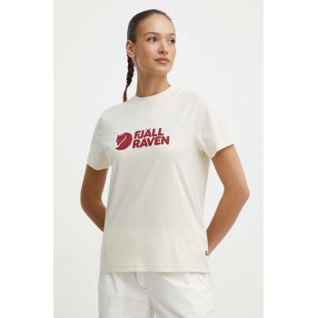 Fjallraven tricou Fjällräven Logo Tee femei, culoarea bej, F87146 de firma original