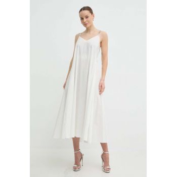 Nissa rochie culoarea alb, midi, evazați, RC14928 de firma originala