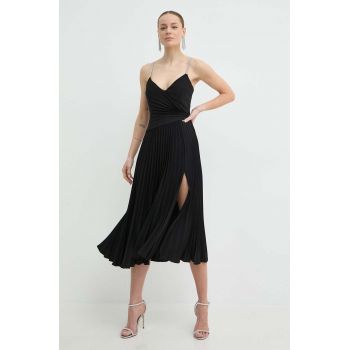 Nissa rochie culoarea negru, midi, evazați, RS14816 de firma originala