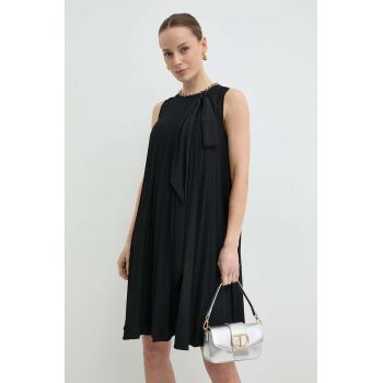Nissa rochie culoarea negru, mini, evazați, RC14842 de firma originala