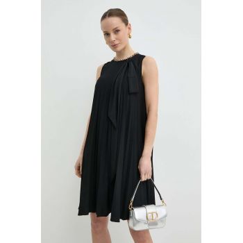 Nissa rochie culoarea negru, mini, evazați, RC14842