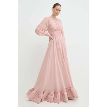Nissa rochie culoarea roz, maxi, evazați, RS14870 de firma originala
