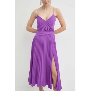Nissa rochie culoarea violet, midi, evazați, RS14816 de firma originala