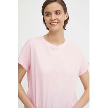 Pepe Jeans tricou din bumbac LIU femei, culoarea roz, PL505832