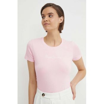 Pepe Jeans tricou NEW VIRGINIA SS N femei, culoarea roz, PL505202