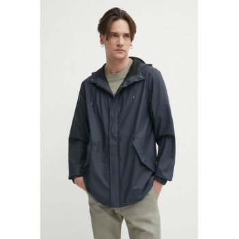 Rains geaca 18010 Fishtail Jacket culoarea albastru marin, de tranzitie de firma originala