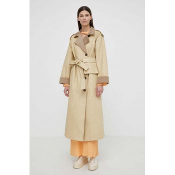 Résumé palton de bumbac AlimaRS Coat culoarea bej, de tranzitie, 20941139 de firma original