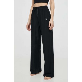 Roxy pantaloni de yoga Rise & Vibe culoarea negru, lat, high waist, ERJNP03556 ieftina