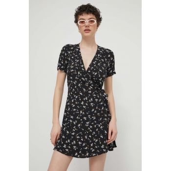 Tommy Jeans rochie culoarea negru, mini, evazați, DW0DW17941