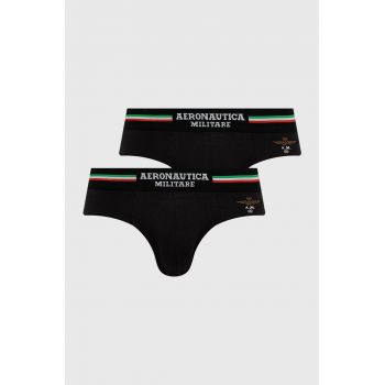 Aeronautica Militare Slip (2-pack) bărbați, culoarea negru Aeronautica Militare Slip (2-pack) bărbați, culoarea negru