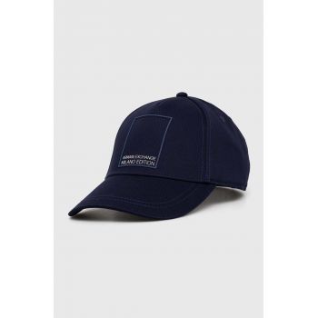 Armani Exchange șapcă de baseball din bumbac culoarea albastru marin, cu imprimeu, 954207 4R105 de firma originala