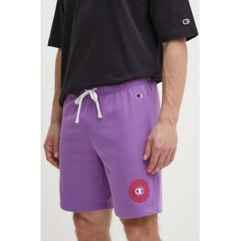 Champion pantaloni scurți bărbați, culoarea violet, melanj 219850 ieftini