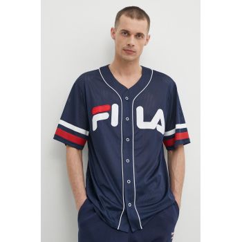 Fila tricou Lashio barbati, culoarea albastru marin, cu imprimeu, FAM0652 de firma original