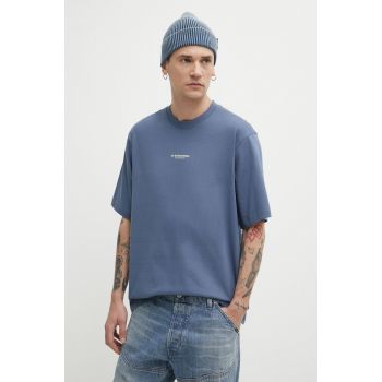 G-Star Raw tricou din bumbac barbati, culoarea albastru marin, cu imprimeu
