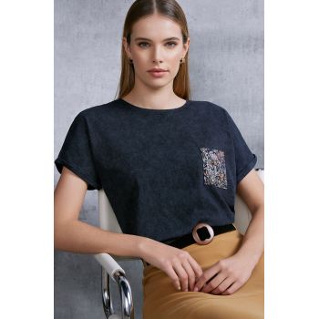 Medicine tricou din bumbac femei, culoarea gri de firma original