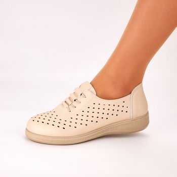 Pantofi Sport Dama Bej Piele Ecologica Novaria ieftini