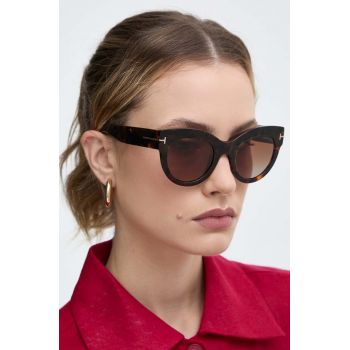 Tom Ford ochelari de soare femei, culoarea maro, FT1063_5152T