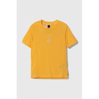 adidas tricou copii culoarea galben, cu imprimeu