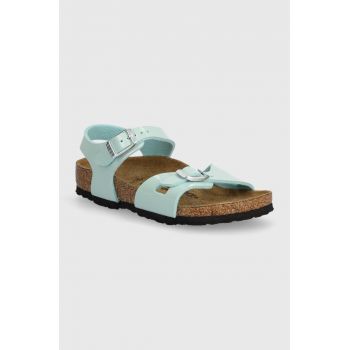 Birkenstock sandale copii Rio Kids BF Patent culoarea turcoaz de firma originale