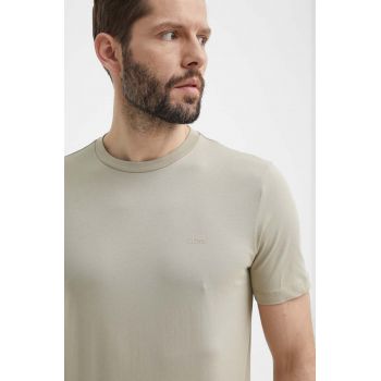 BOSS tricou din bumbac barbati, culoarea bej, neted, 50468347