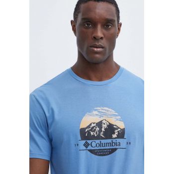 Columbia tricou din bumbac Path Lake bărbați, cu imprimeu 1934814 ieftin